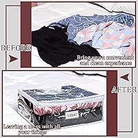 Vista 6 de Hoolerry 6 bolsas de almacenamiento para suéteres, bolsas de almacenamiento de ropa de PVC transparente con cremallera y etiqueta para mantas, ropa