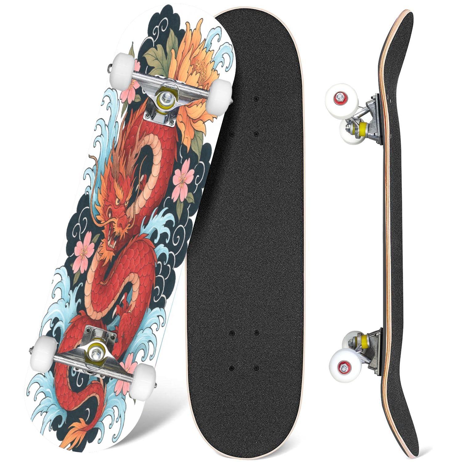 Skateboards Hand Drawn Dragon Tattoo Coloring Book Japanese Style Japanese Old 7 Layer Maple Wood Deck 31