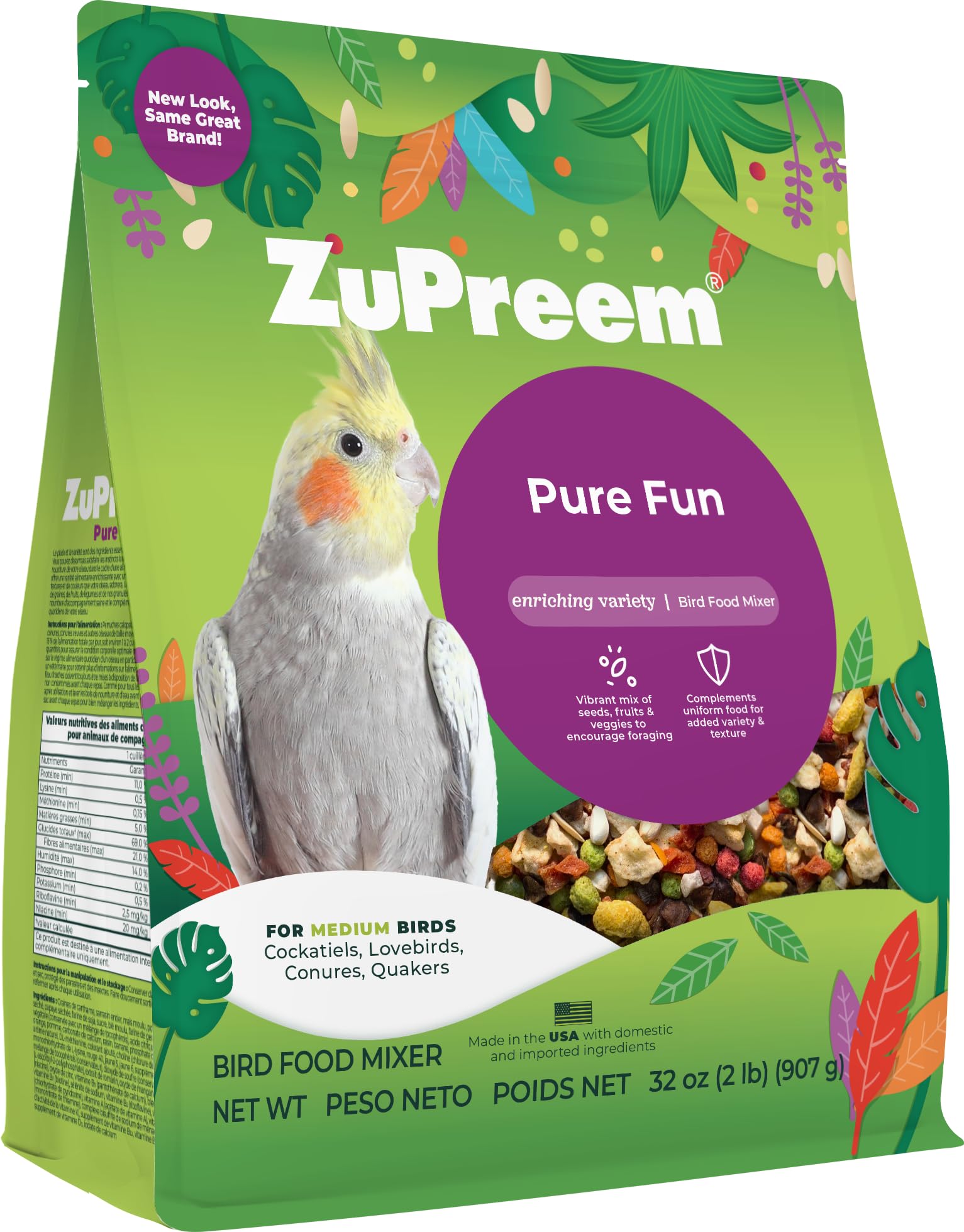 ZuPreemPure Fun Bird Food For Medium Birds