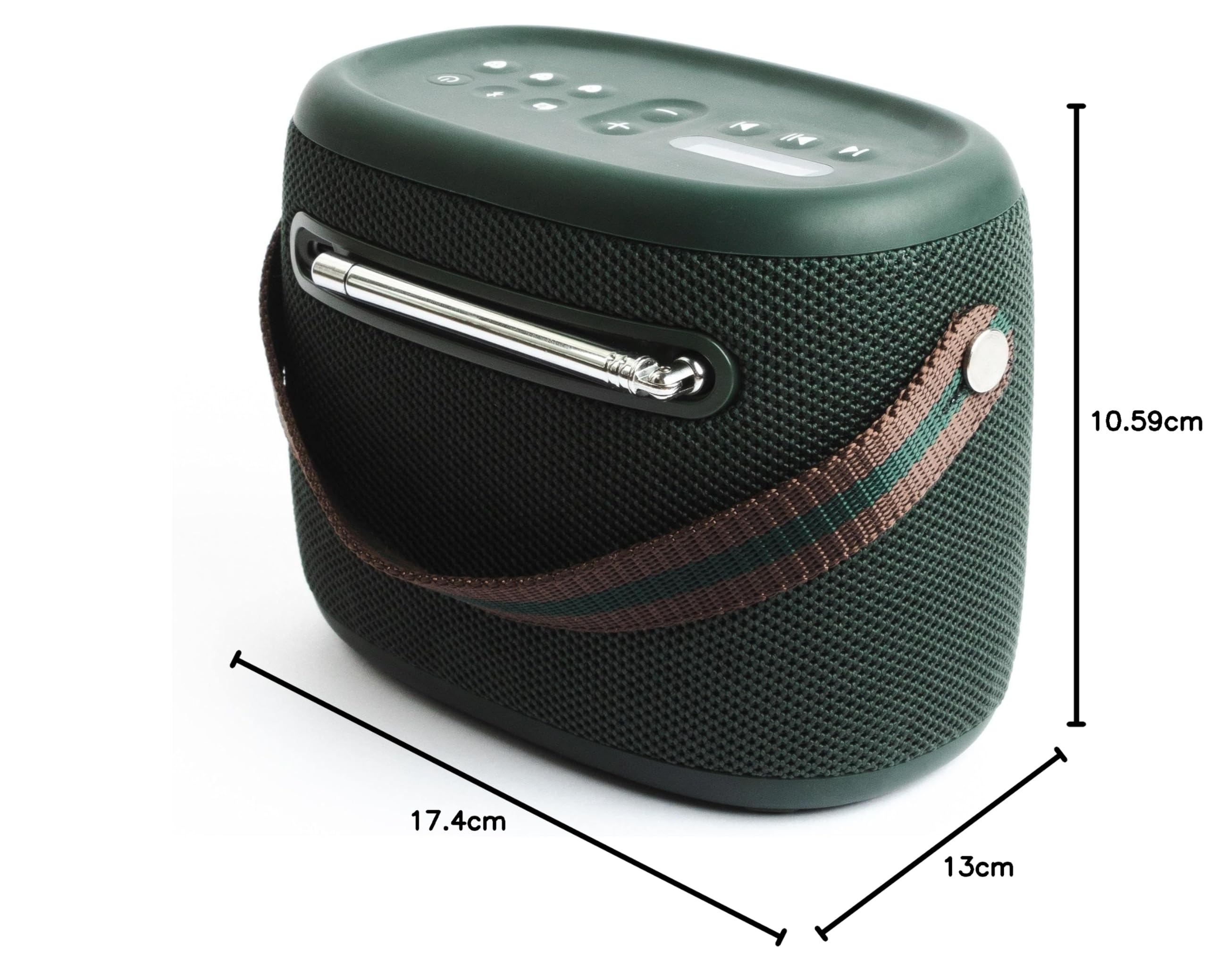 Pure Woodland Altavoz para Exteriores con Bluetooth y Radio Dab+/FM (Resistente al Agua IP67, portátil, batería de 14h jardín y Camping) Verde