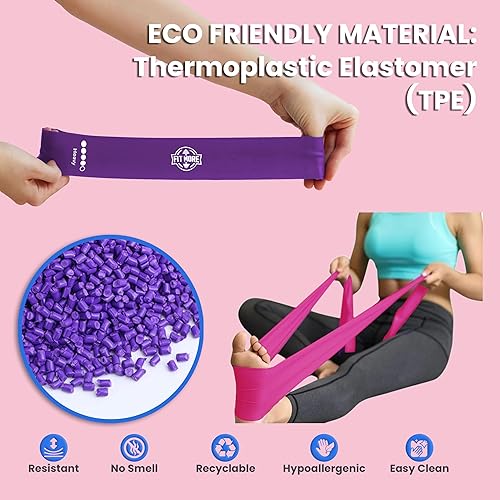 Miniatura 4 de Bandas de resistencia para mujeres con entrenamientos en línea incluidos, bandas planas y bucles, ideales para fitness en casa, pilates, yoga,