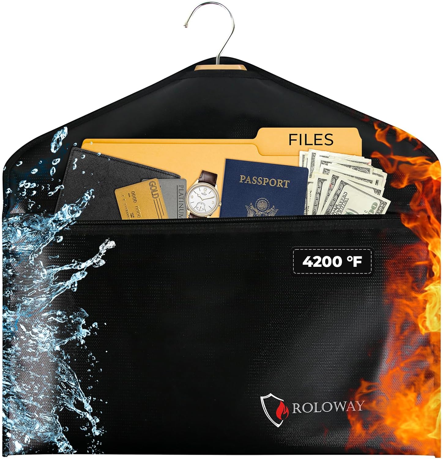 ROLOWAY Hanger Diversion Fireproof Secure, Hidden Compartment for Residence & Journey, Secret Secure for Money Hiding Beneath Garments