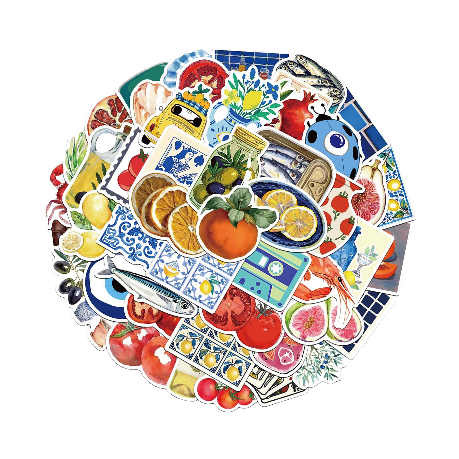 50 Sheets Mediterranean Tomato Sticker Scrapbook Sticker Stationery Decorative Label for Party