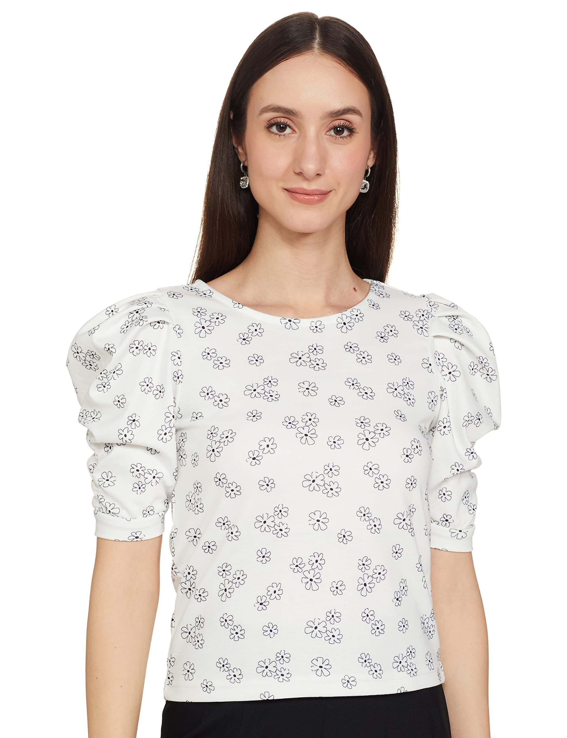 max Women's Polyester Printed Round Neck Casual Regular Fit Top-picture-40