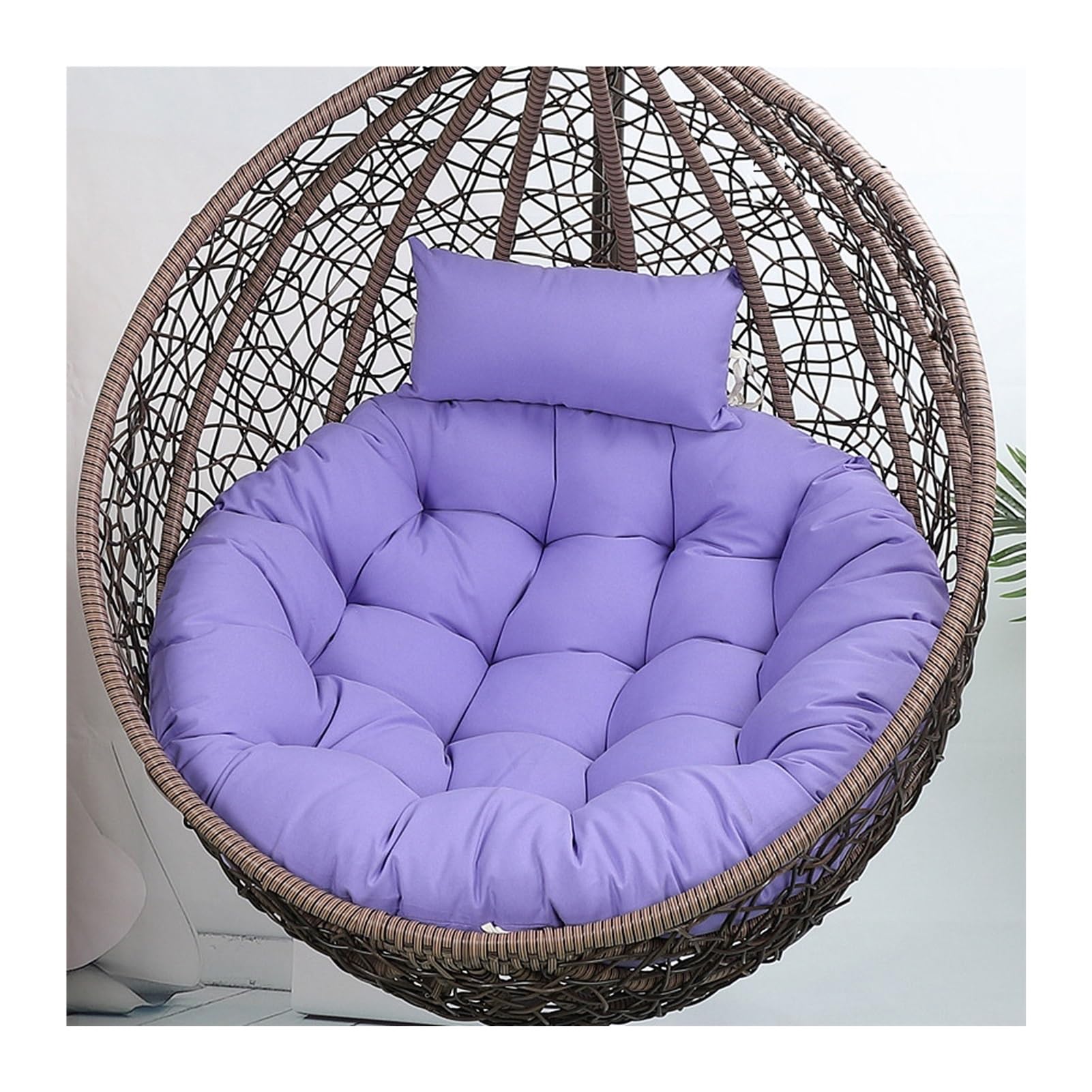 Yahbrra Cushion for Outdoor Hanging Chair, Hanging Basket Cushion, Replacement Cushion for Hanging Chair, Seat Cushion Cushion for Hanging Chair(Light purple,105size (diameter: 90cm)) — image 1