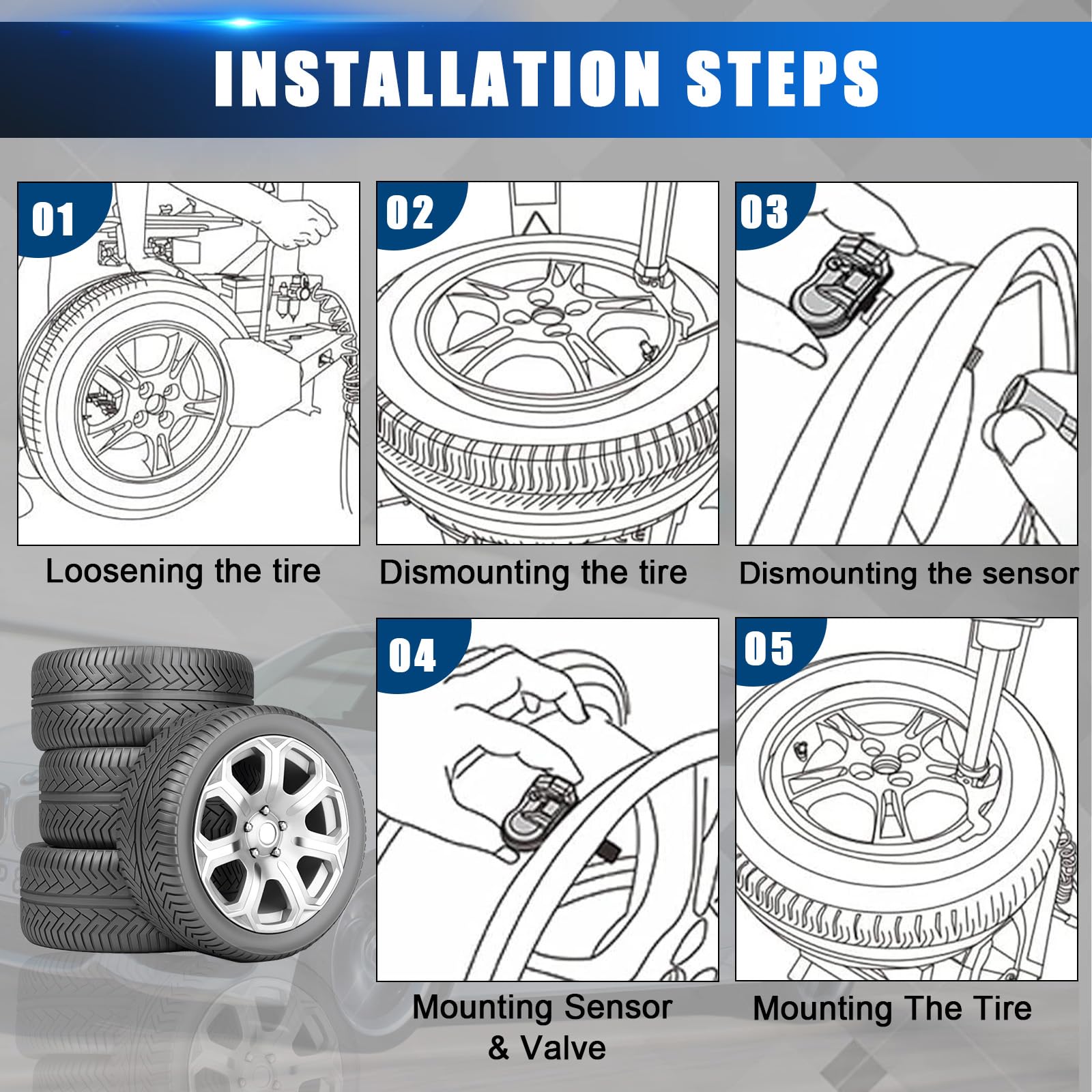 4 Pezzi Sensore Di Pressione Pneumatici TPMS Per Auto A0009050030