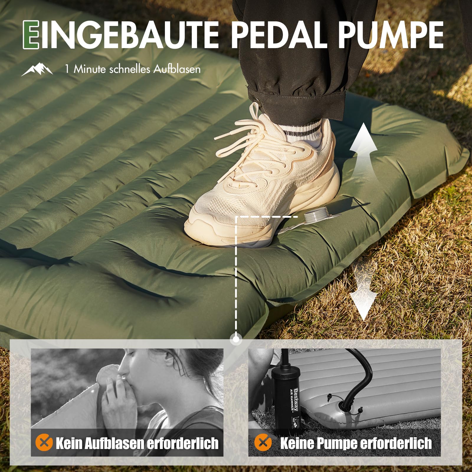 Portal Camping Isomatte 10cm Dicke Luftmatratze Utraleicht 200 * 74cm