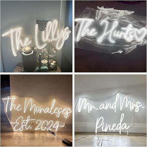 Miniatura 5 de Letreros de neón personalizados para decoración de boda y pared, letreros de neón LED regulables personalizados para cumpleaños familiar, bar,