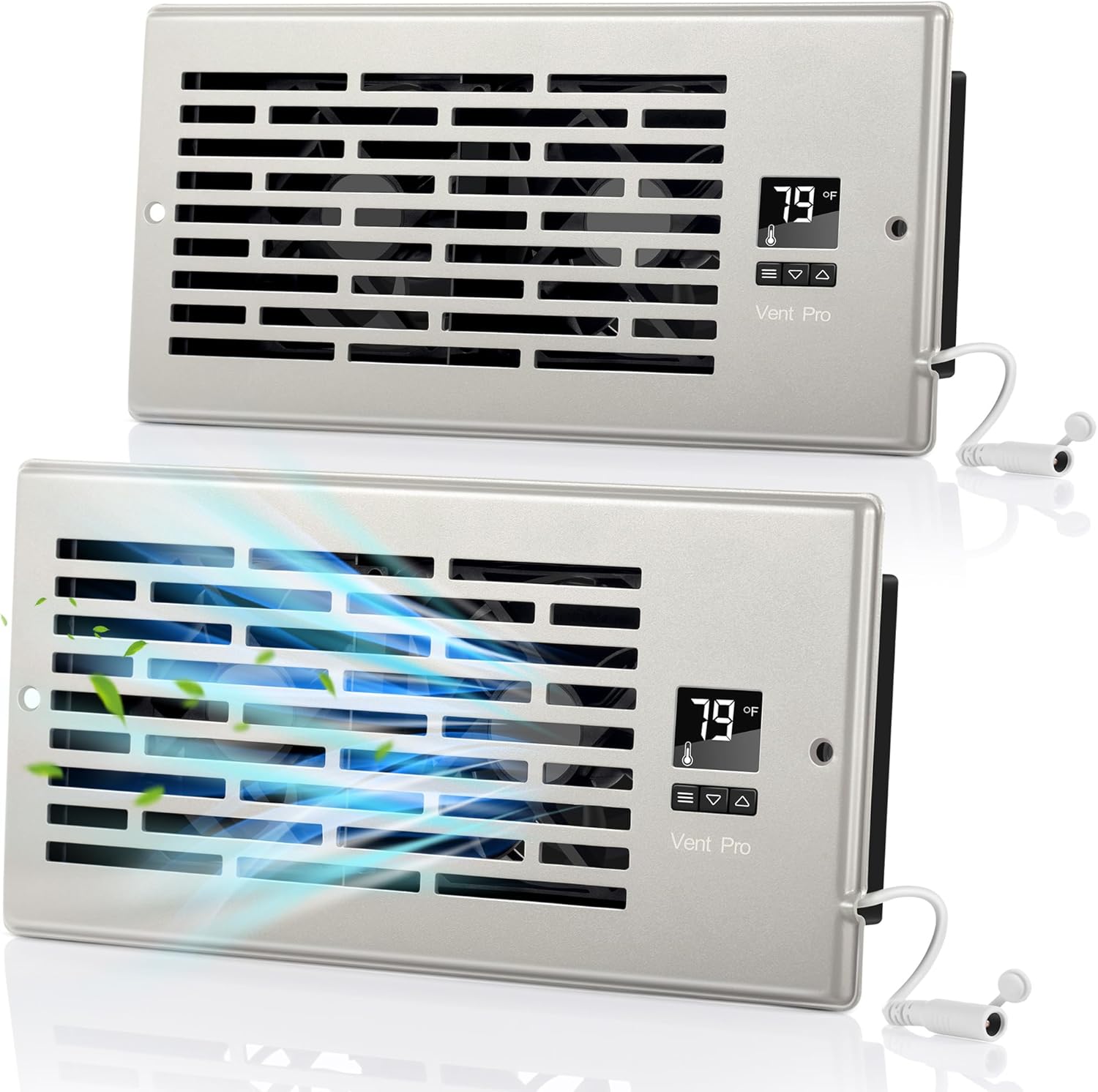 Feekoon 2 Pack Quiet Vent Fan Booster 4" x 10" Smart Register Booster