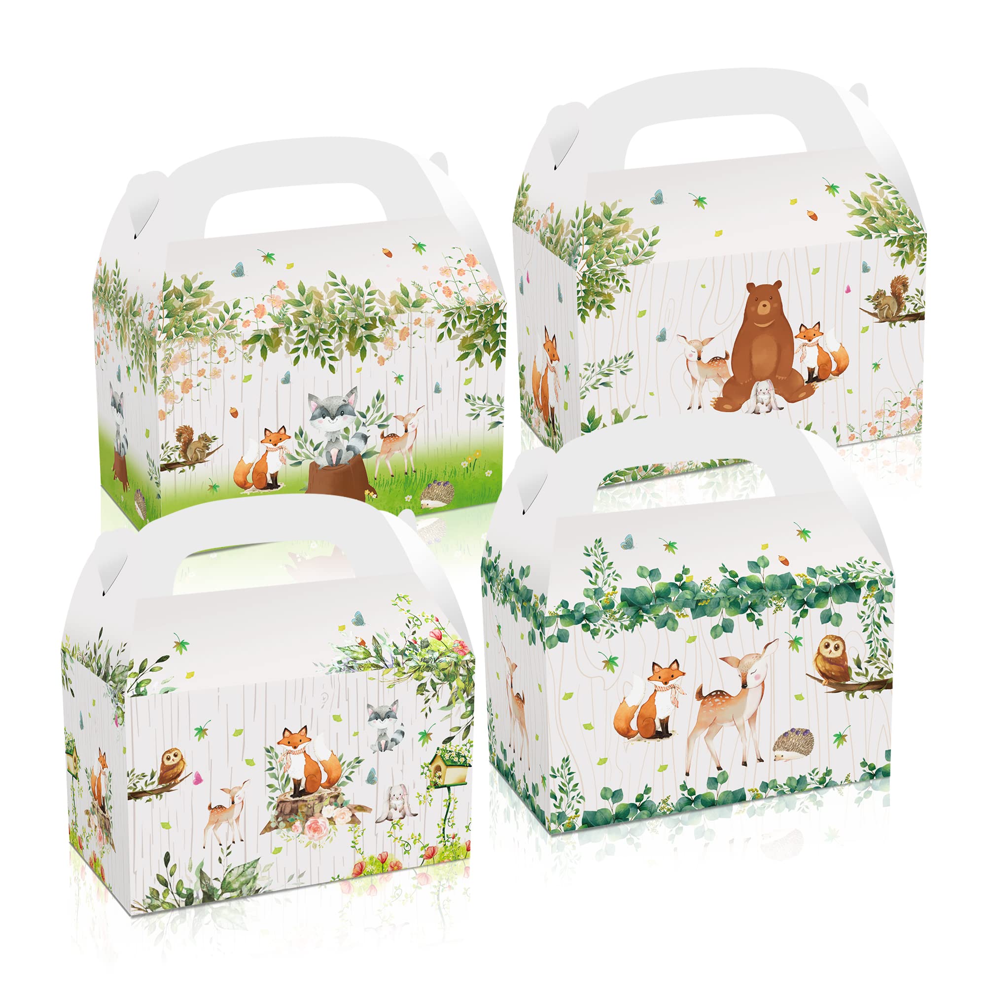 12pcs Wild Animals Kid Childrens Plain Activity Food Box Loot Meal Lunch Favour Party Bag Jungle Themed