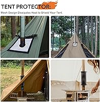 Vista 9 de CHANGE MOORE Protector de malla de chimenea para estufa ignífuga, protección antiquemaduras, protección antihuellas, estufa al aire libre