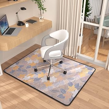 Heavy Duty Office Chair Mats for Carpeted and Hardwood Floor 120 x 90 cm Carpet Protector Chair Mat for Home and Office Floor Mat for Office Chair Anti-skidding Style Flower