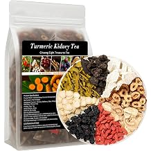 Turmeric Kidney Tea Formula Ginseng Eight Treasure, Turmeric, Ginseng, Wolfberry, Mulberry, Maca, Polygonatum, Red Dates,Yam, Natural Organic Healthy Kidney Cleansing Teas for Men & Women 1