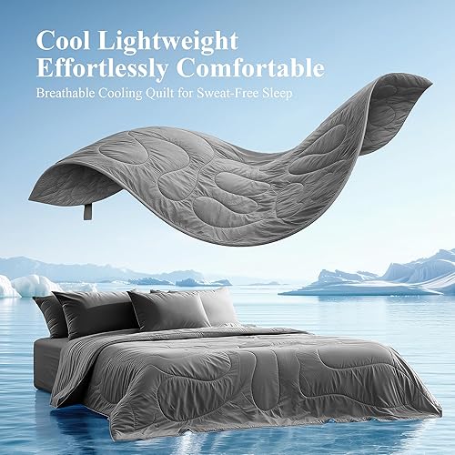 Miniatura 5 de Edredón Refrescante Tamaño Queen, Edredón Transpirable para Dormir con Calor y Sudoraciones Nocturnas, Tecnología Q-Max>0.46, Ropa de Cama Ligera