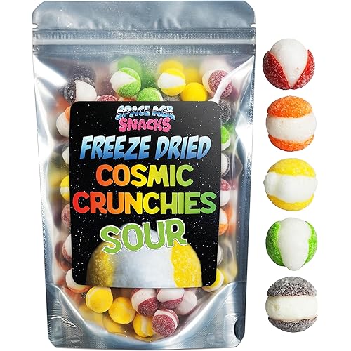 Sour Freeze Dried Candy - 4 Ounce Freeze Dried Sour Cosmic Crunchies Viral Candy - Gourmet Sour Candy - Freezed Dry Light and Crunchy for All Ages