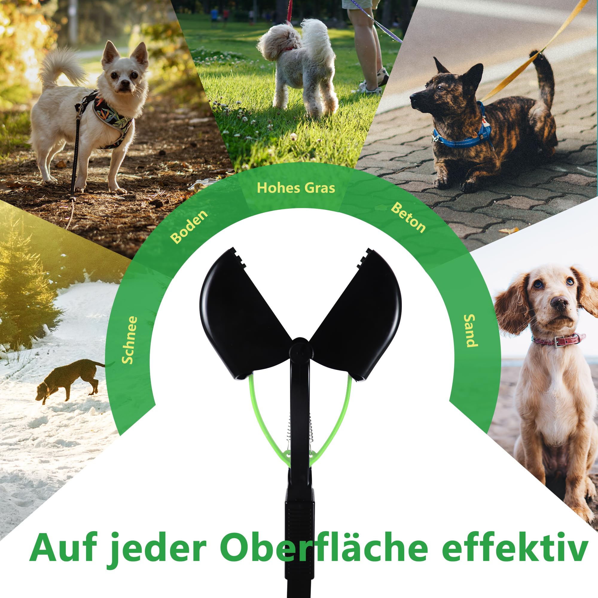 80 cm Großer Hundekotschaufeln Langer Griff Hundekotsammler Kein Bücken Nötig für Hunde und Katzen Faltbare Pooper Scooter für Wiese Erdboden Sandboden Kiesweg