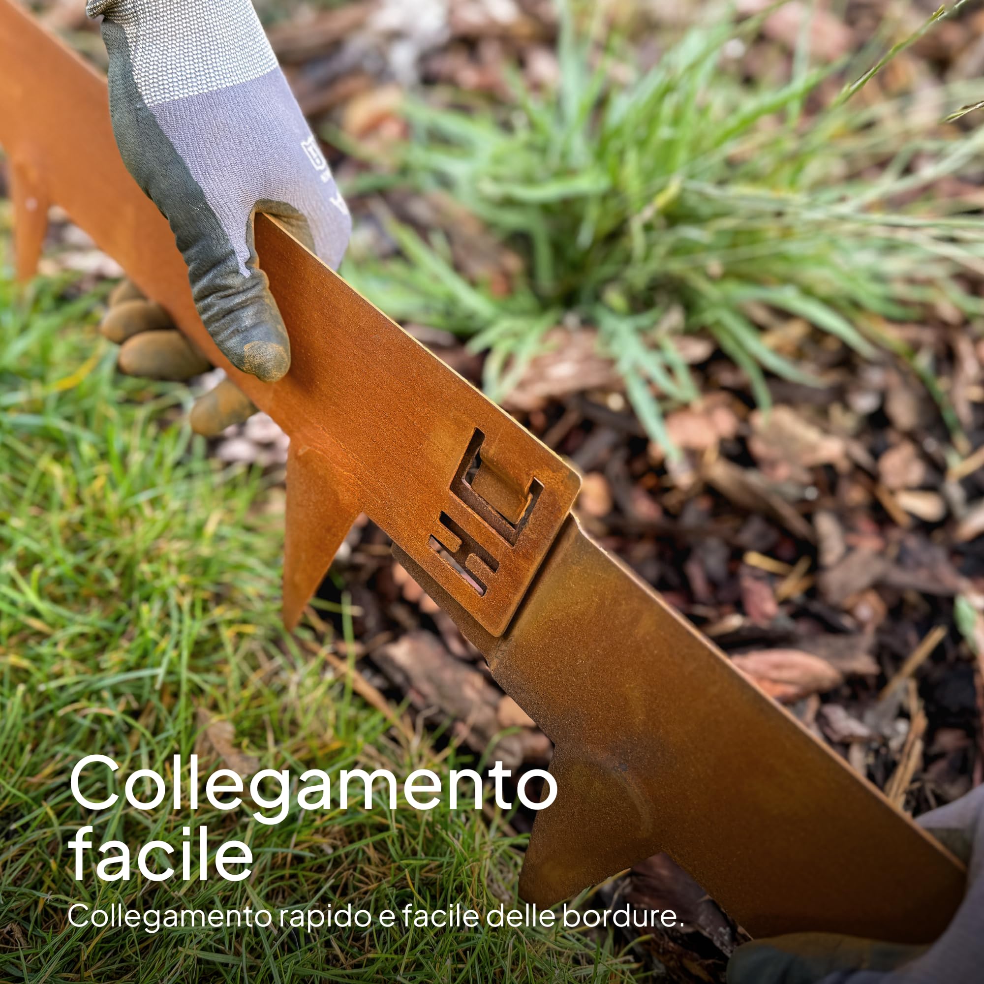UNIGARDIA Bordura Corten per Giardino in Metallo per Prato 5 m - Bordatura Aiuole Giardino Alta 185 mm - Bordure per Aiuole Flessibile, Corten
