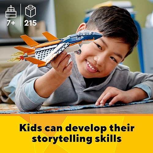 Miniatura 3 de LEGO Creator 3 en 1 Supersonic-Jet 31126 Kit de construcción construye un avión de chorro y reconstruye en un helicóptero o un juguete de lancha