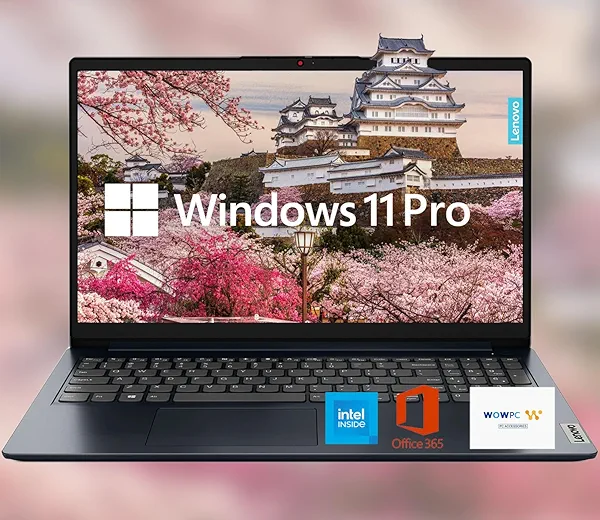 Lenovo IdeaPad 15.6" HD Anti-Glare w/ 1 Year Microsoft 365, 20GB RAM, 640GB SSD, Windows 11 Pro, Intel Processor, WiFi 6, HDMI, USB-C, SD Card Reader, Up to 9.5 Hours Battery Life, w/WOWPC USB