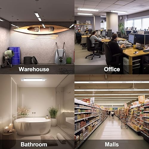 Miniatura 6 de Lámpara LED de techo de 2 pies, 18 W, 5000 K, 2000 lm, tubo de luz enchufable, luces LED para tienda para garaje, armario, debajo del gabinete