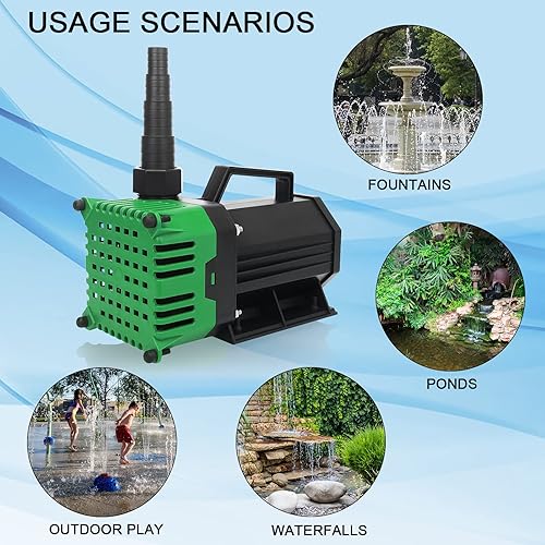 Miniatura 2 de BARST Bomba de agua sumergible de 150 W, bomba de estanque de alto flujo con cable de alimentación de 25 pies, bomba de fuente para cascada,