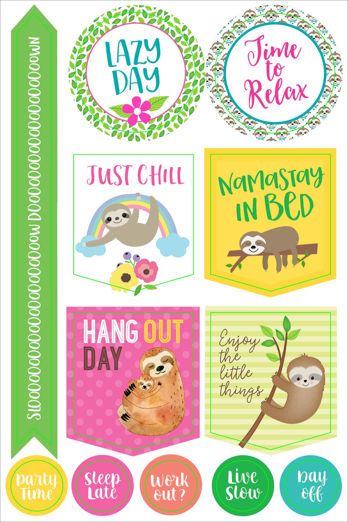 Essentials Sloth Planner Stickers (over 160 stickers!) (Essentials Planner Stickers) - Image 6