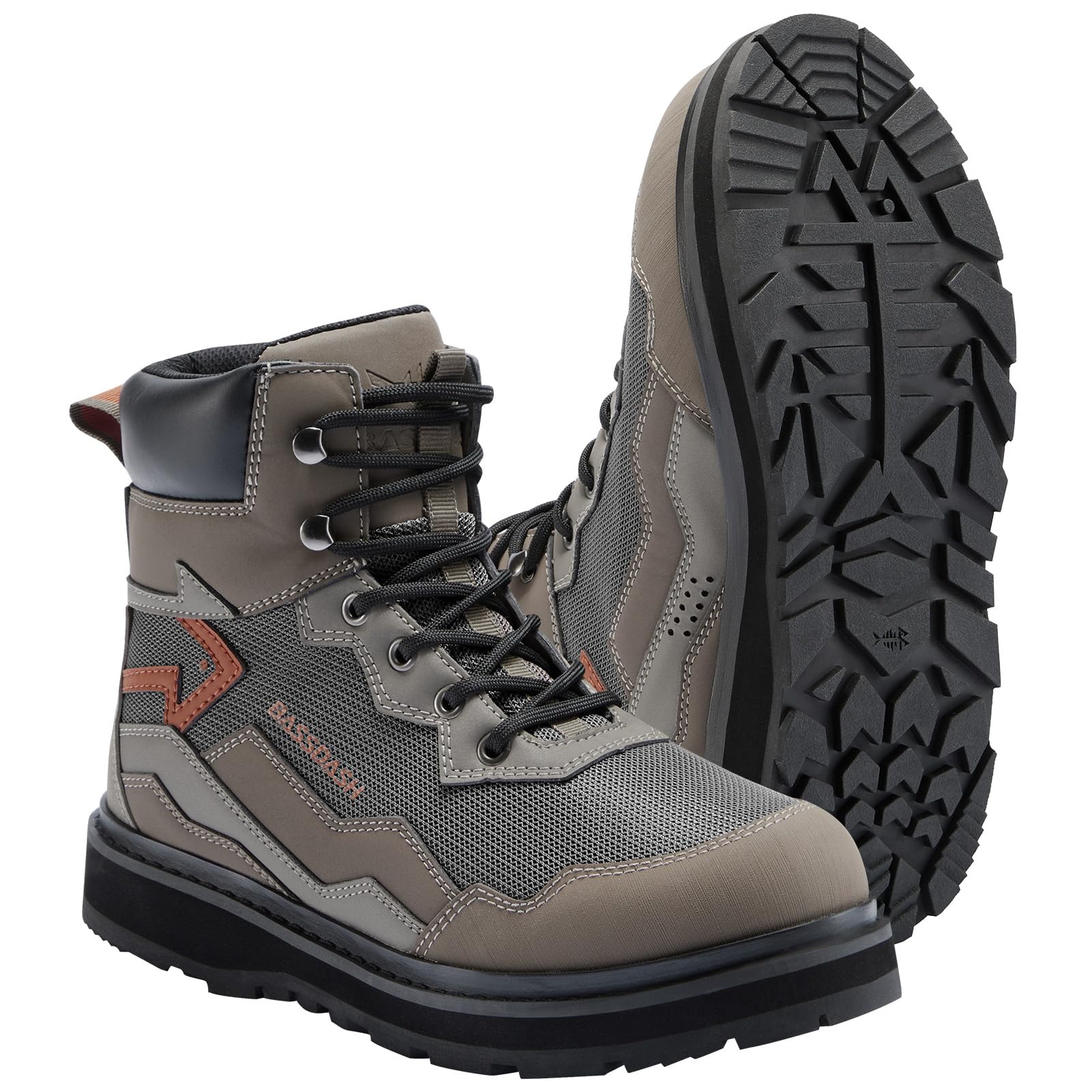 BASSDASH IMMERSE Men's Wading Boots Breathable Mesh Lightweight Anti-Slip Rubber Sole for Fly Fishing
