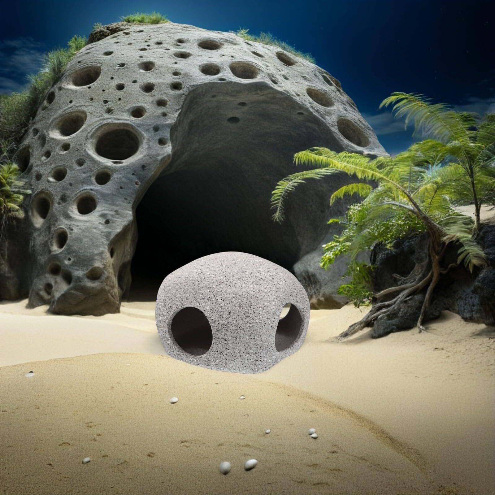 Abaodam Aquarienhöhle Aus Keramik Als Versteck Für Fische Und Garnelen Garnelenzuchthöhle Für Süßwassertiere Dekoration Für Aquarien Mit Natürlicher Optik