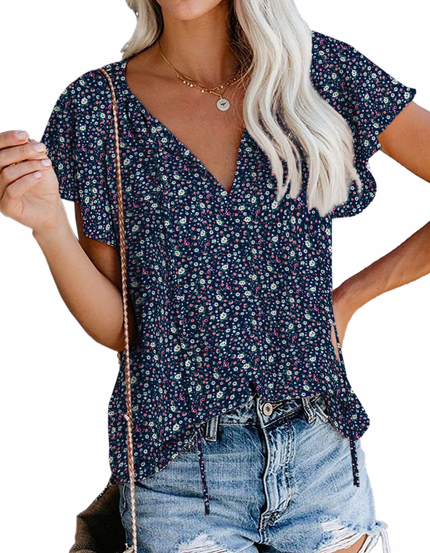 Chiffon V neck Shirts