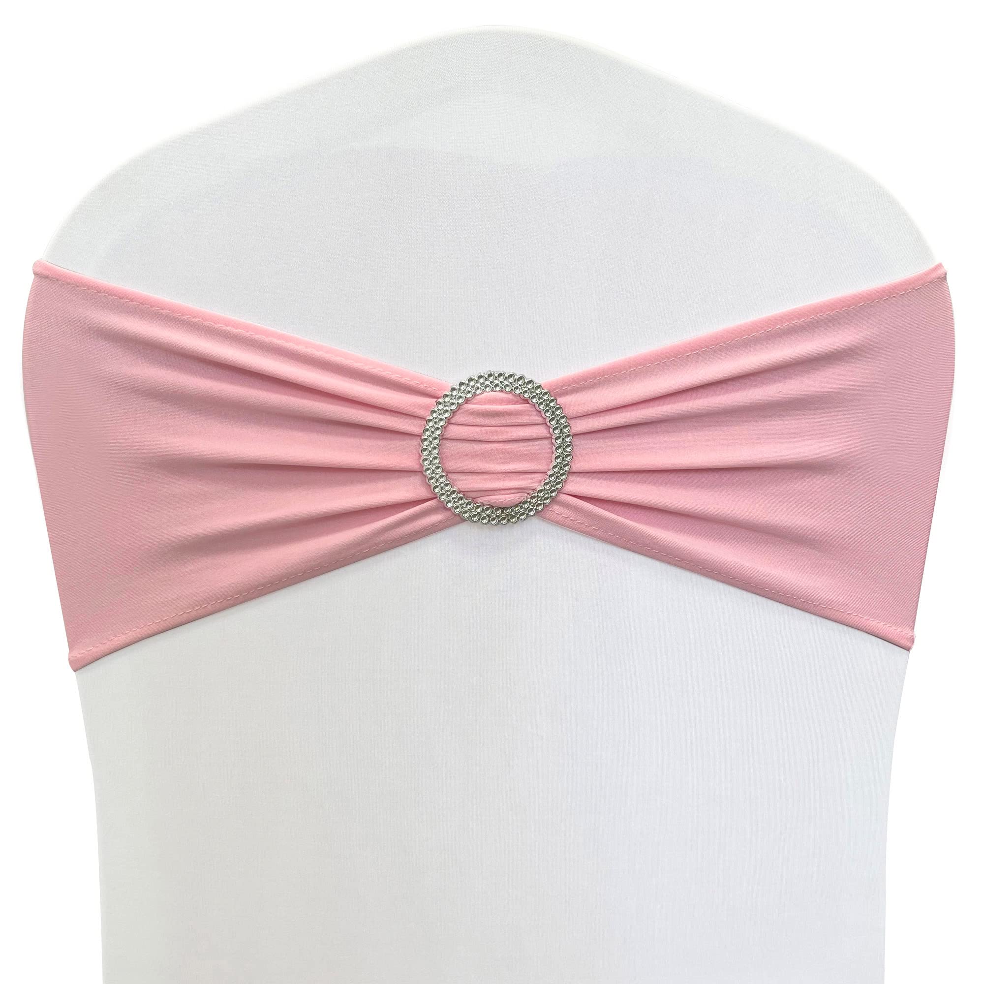 Spandex Chair Sashes Bands, Pink, 30PCS