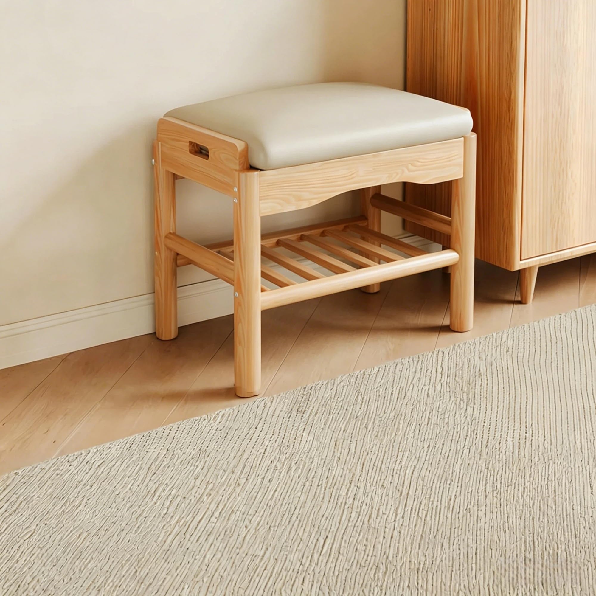 Banc à chaussures en bois pour stopper le désordre de votre entrée