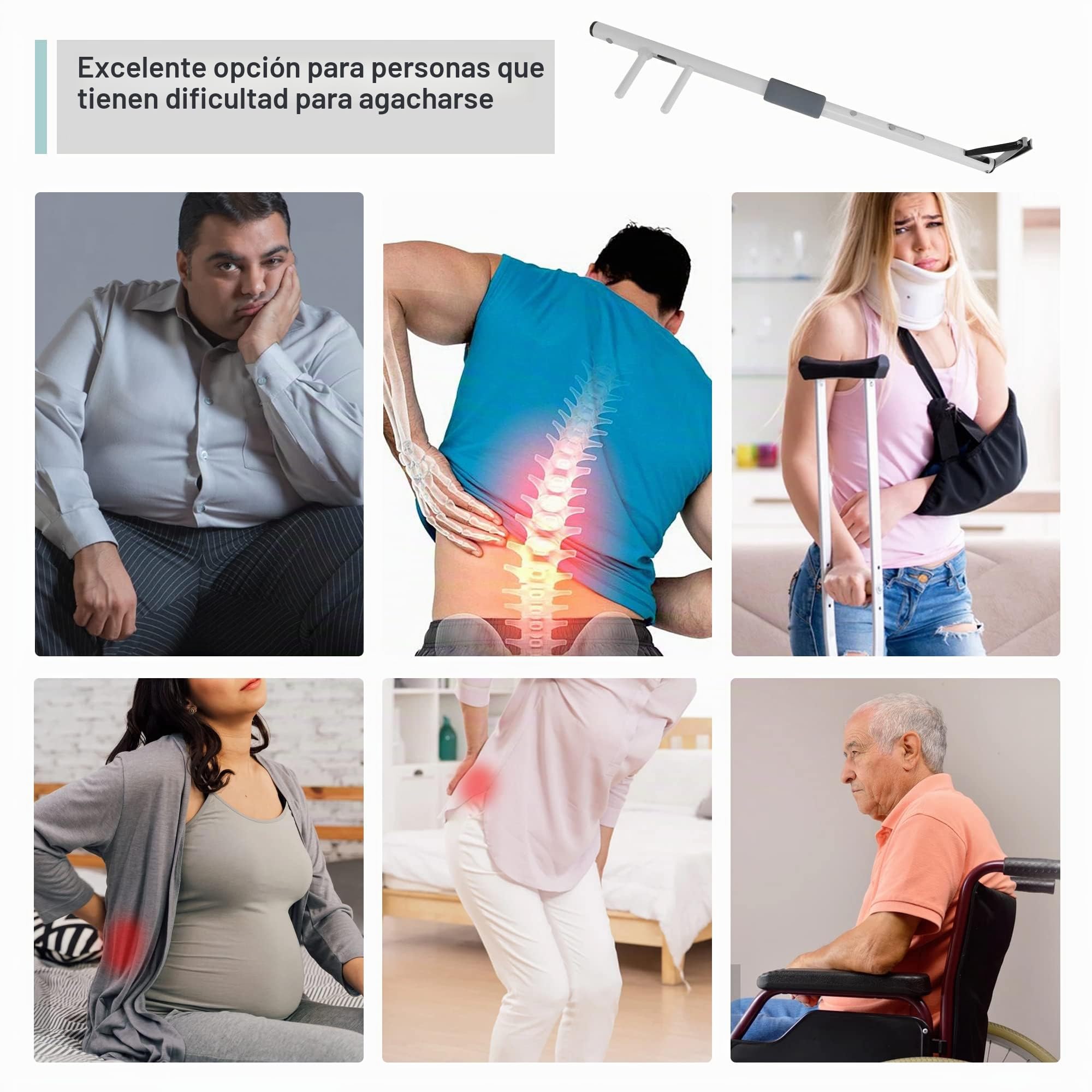 Cortaúñas con mango largo de 4 mm, eje de aluminio, sin necesidad de agacharse, herramienta fácil de alcanzar para uñas de los pies (M-72 cm-28 pulgadas)