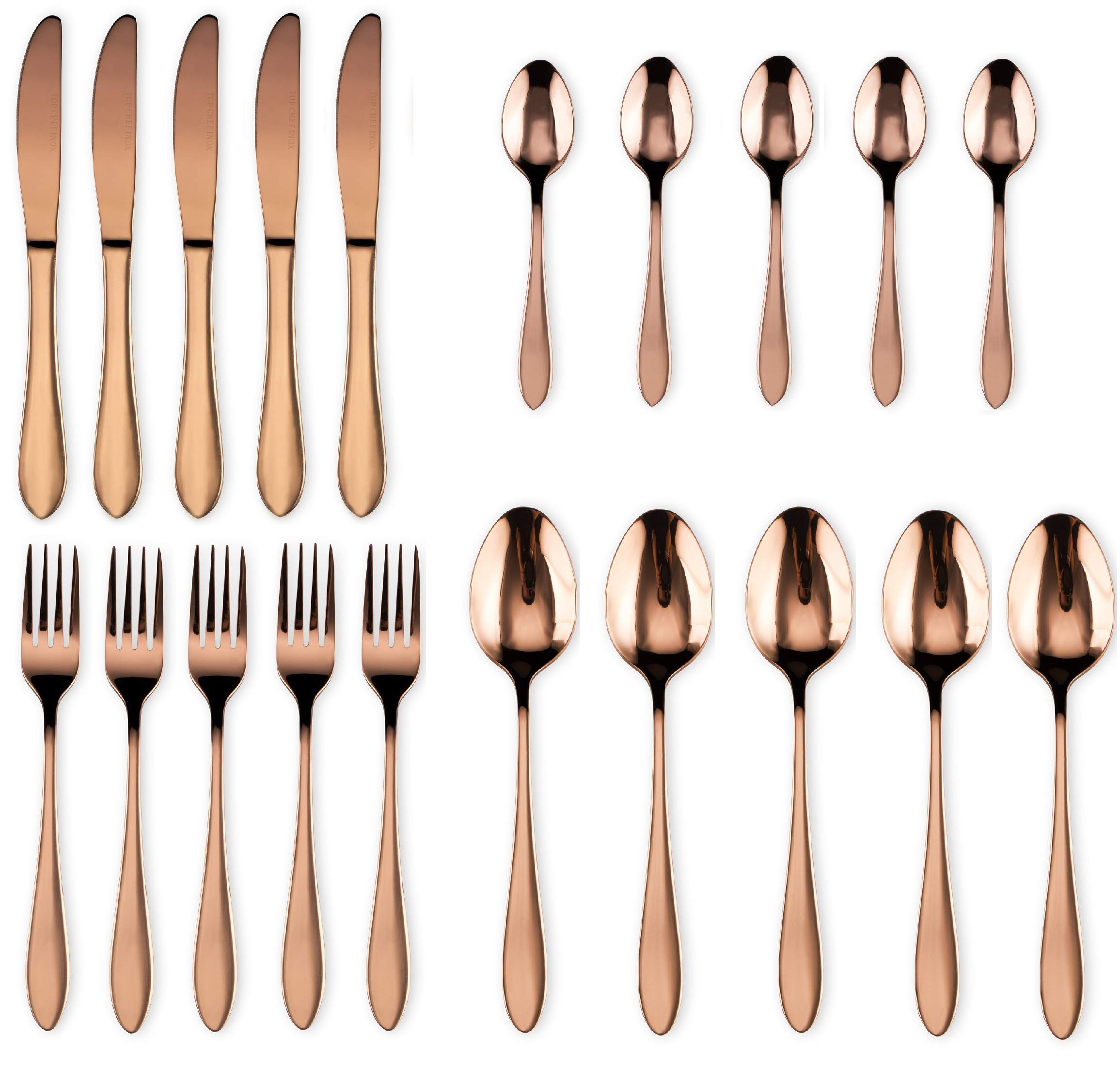 Star Work 28 Piece Cutlery Set | Gold Coated Stainless Steel Grade 304 | Food Grade | Dishwasher Safe | Kitchen Dining Collection (Set of 28 – 7 Spoon + 7 Fork + 7 Knife | 7 Tea-Spoon) — Amazon image 9