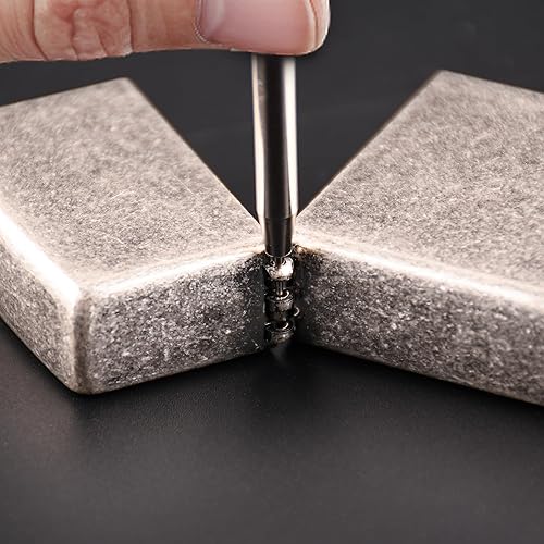 Miniatura 5 de 7 pines de bisagra de metal y 1 kit de reparación de encendedor sacador para Zippo reemplazo desmontar tapa bisagra pin