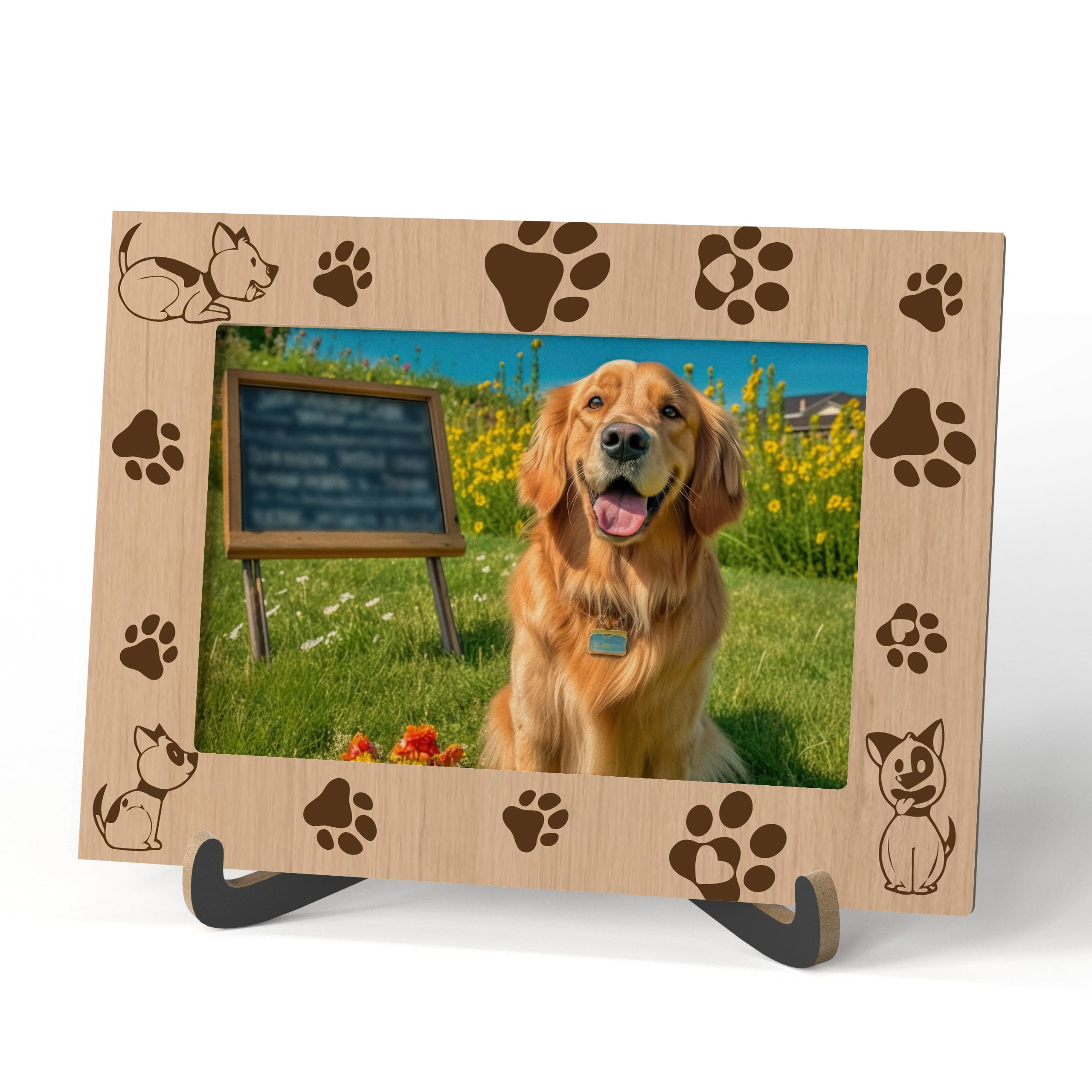 Bilderrahmen 'Bester Hund Der Welt' – Mit Spiegelknochen, Weiß, 25x13 Cm, Zum Stellen Oder Aufhängen