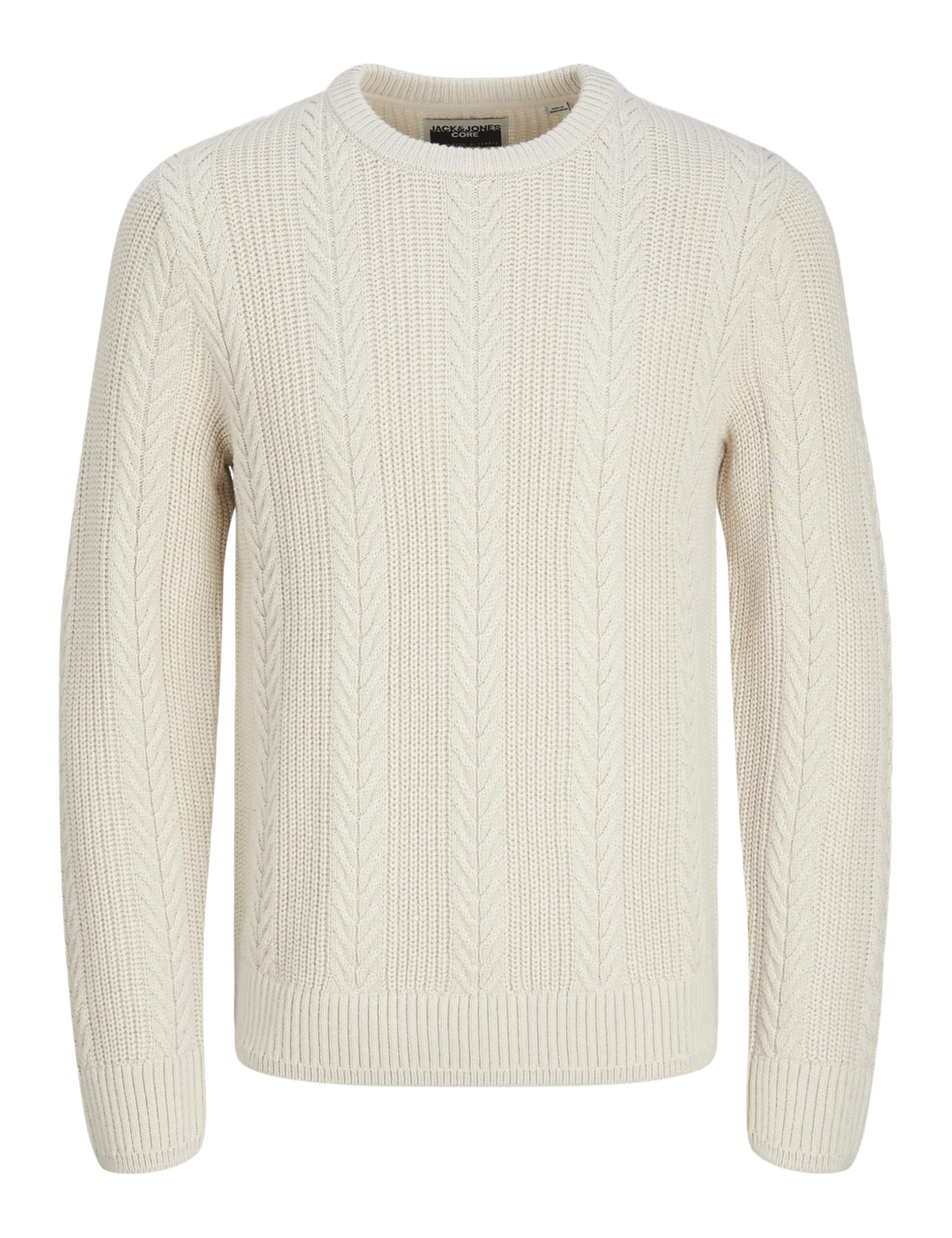 JACK & JONES Jcocipher Knit Crew Neck, Moonbeam, M