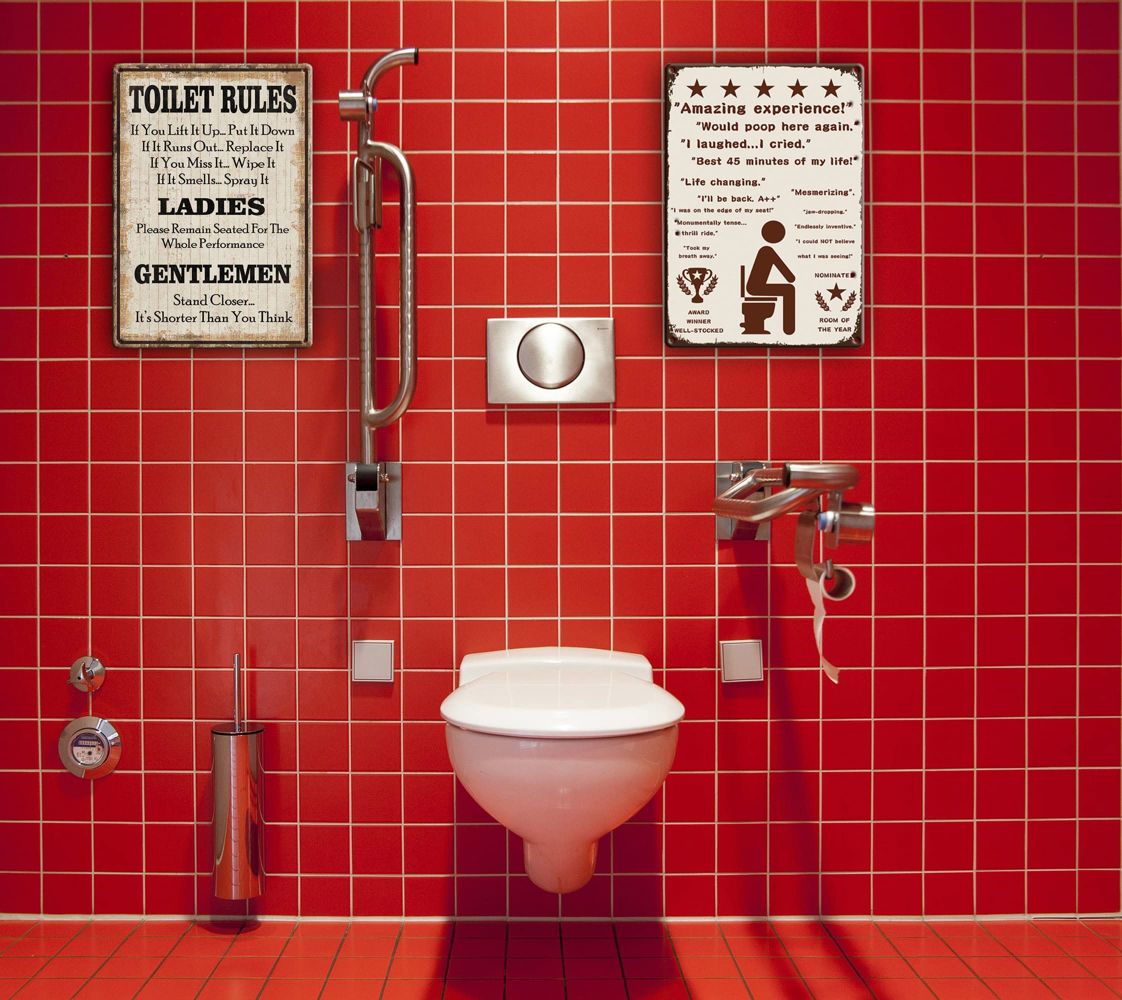 Toilet Rules Cartello Di Avvertimento In Metallo Bar Cafe Garage Decorazione Da Parete Retro Vintage 7 1004092