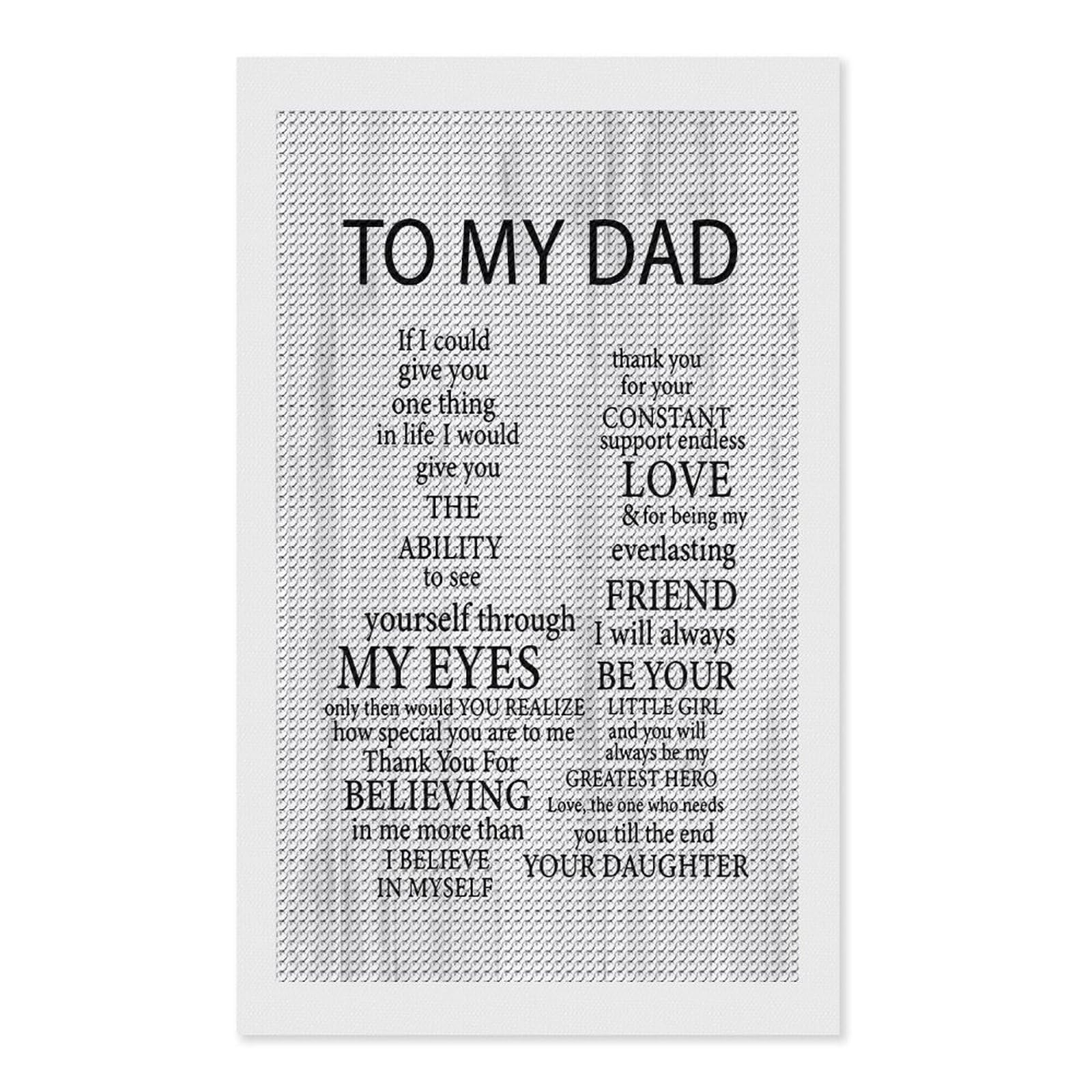 Junmoney to My Dad Quotes Round Drill Diamond Painting 12"x20", for Craft Lovers, Stress Relief Craft, Bedroom Decor, Festive Craft Gift