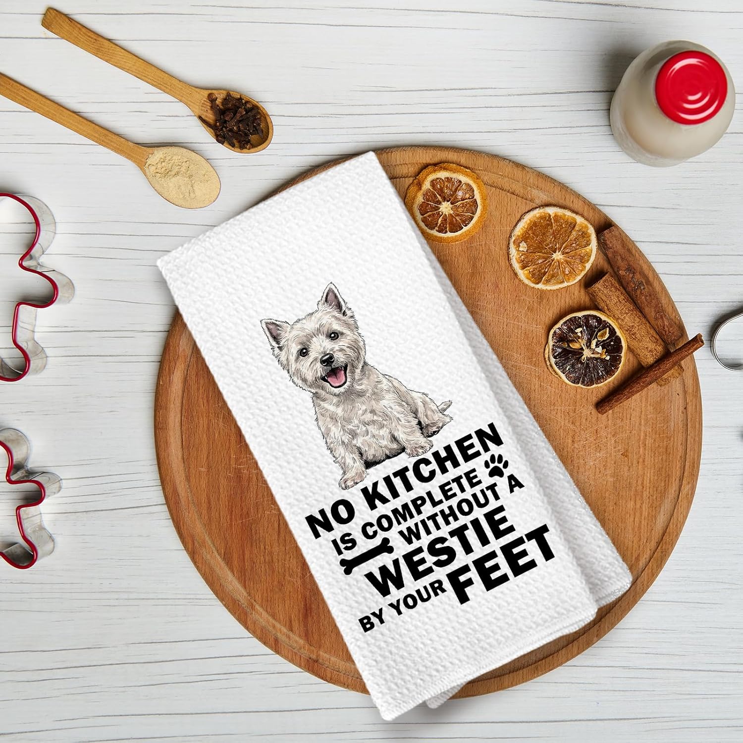 Westie Dog Gifts Kitchen Hand Towels, Every Meal You Make Every Bite You Take Dish Towels for Kitchen,Westie Gifts for Women,Highland White Terrier Dog Hand Towel Decorative Set Home - Image 2