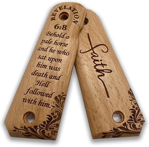 Miniatura 4 de for 1911 Full Size Wooden Handgun Grips with Bible Verses Series - Fits a Wide Range of 1911 Models - 1911 Accessories