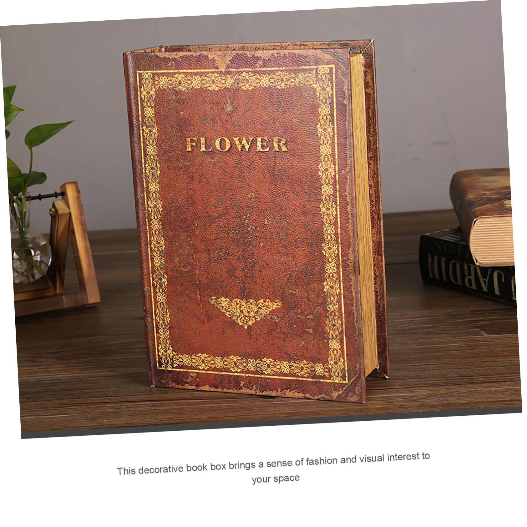 Alipis Scatola Portaoggetti Finto Libro Vintage – Custodia Decorativa In MDF – 19x13 Cm