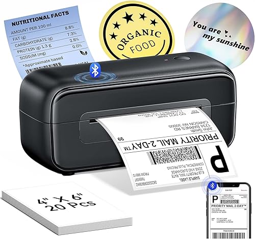 Phomemo - Impresora de etiquetas de envío de 4x6, impresora térmica de etiquetas de dirección Bluetooth para pequeñas empresas, compatible con