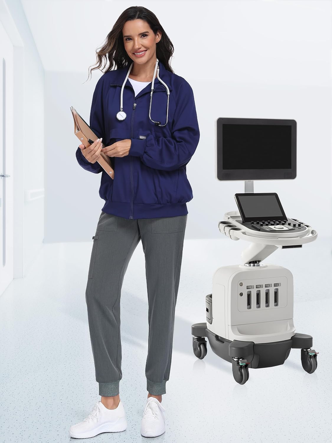 SEVEGO Tall Women's Scrub Pants 32/34/36 Long Inseam Yoga Jogger with 5 Pockets Drawstring Elastic Waistband - Image 3