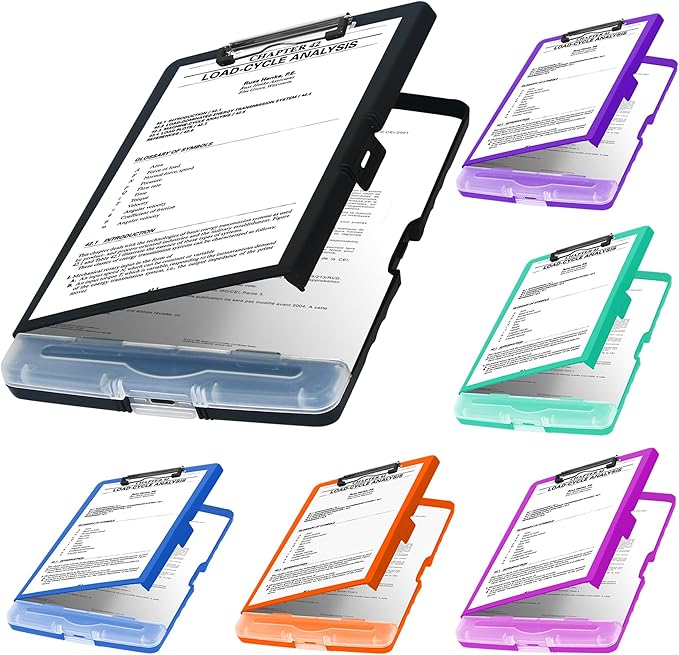 LYDTICK 6 Pack Clipboards with Storage, Bulk Clipboards