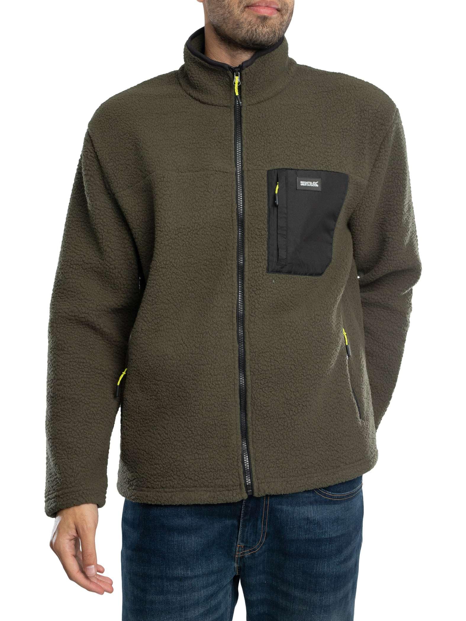 Regatta Men's Dark Khaki Frankie Full Zip Borg Fleece Jacket - S
