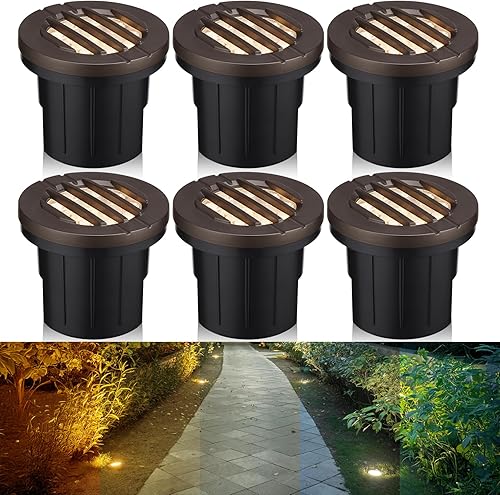 Miniatura 9 de LEONLITE Luces LED de paisaje de 6 W en el suelo al aire libre, antirreflejos, bajo voltaje 12-24 V CACC, iluminación de aluminio impermeable IP67