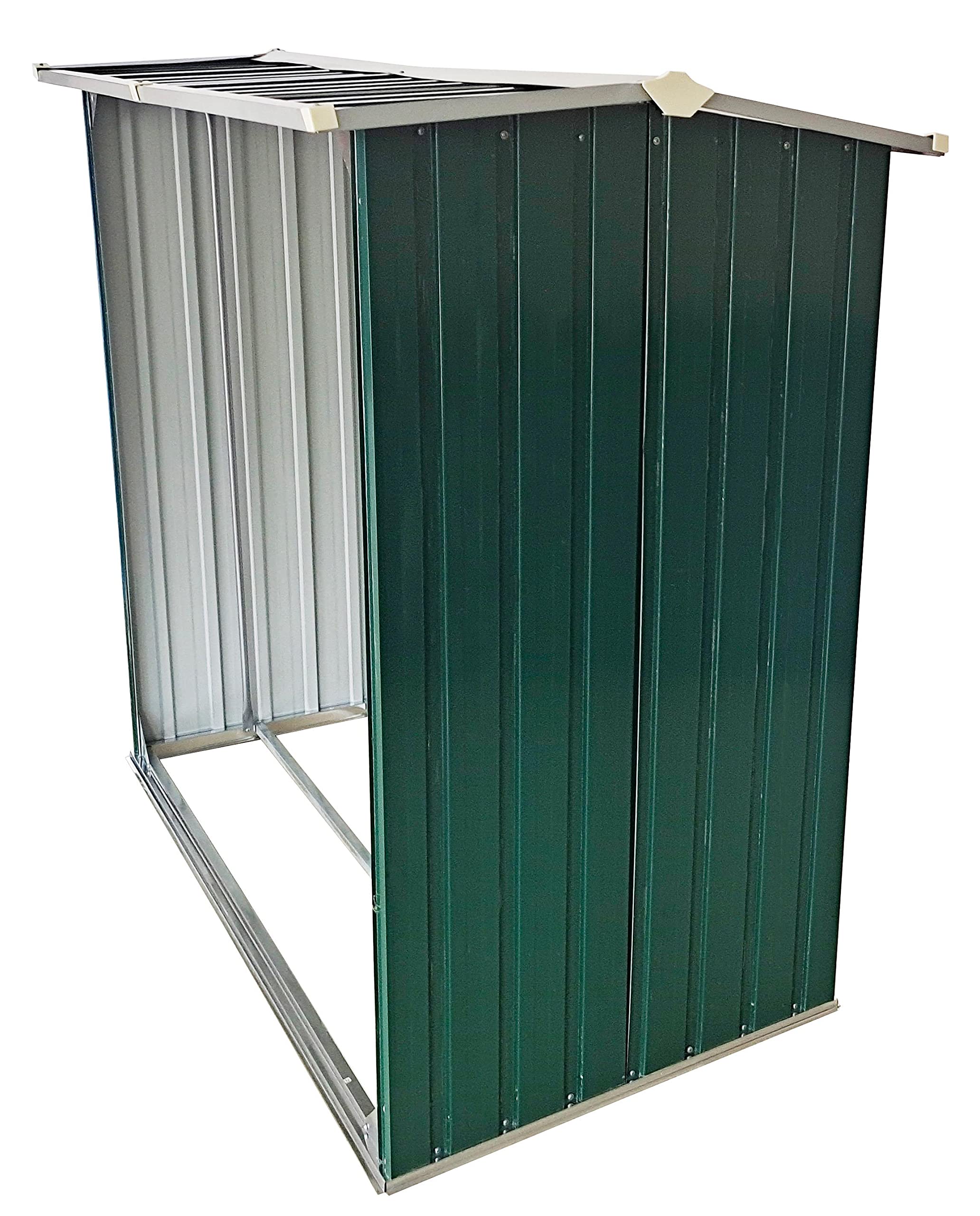 ESTEXO Brennholzunterstand Holzunterstand Brennholz 172x91x154 cm Regal Lager Unterstand Holz Metall Holzregal Holzlager Brenholzlager Brennholzregal Spitzdach Grün
