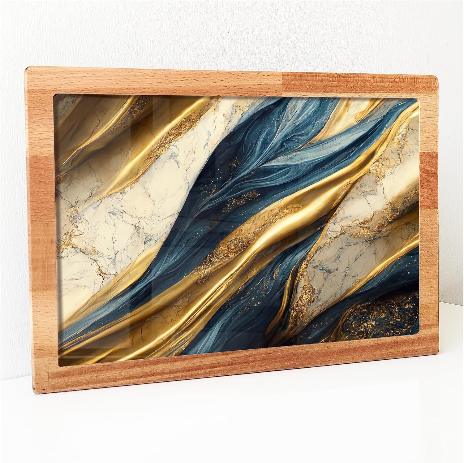 Cutting Board Printed Tempered Glass on Wood, Beech Solid