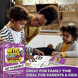Board Games for Kids 8-12 and Family - Science Trivia Card Game for Kids Age 12+ - Who Knows Chemistry Physics Astronomy Better? - 500+ Questions - Fast-Paced Educational Game for Teens and Adults