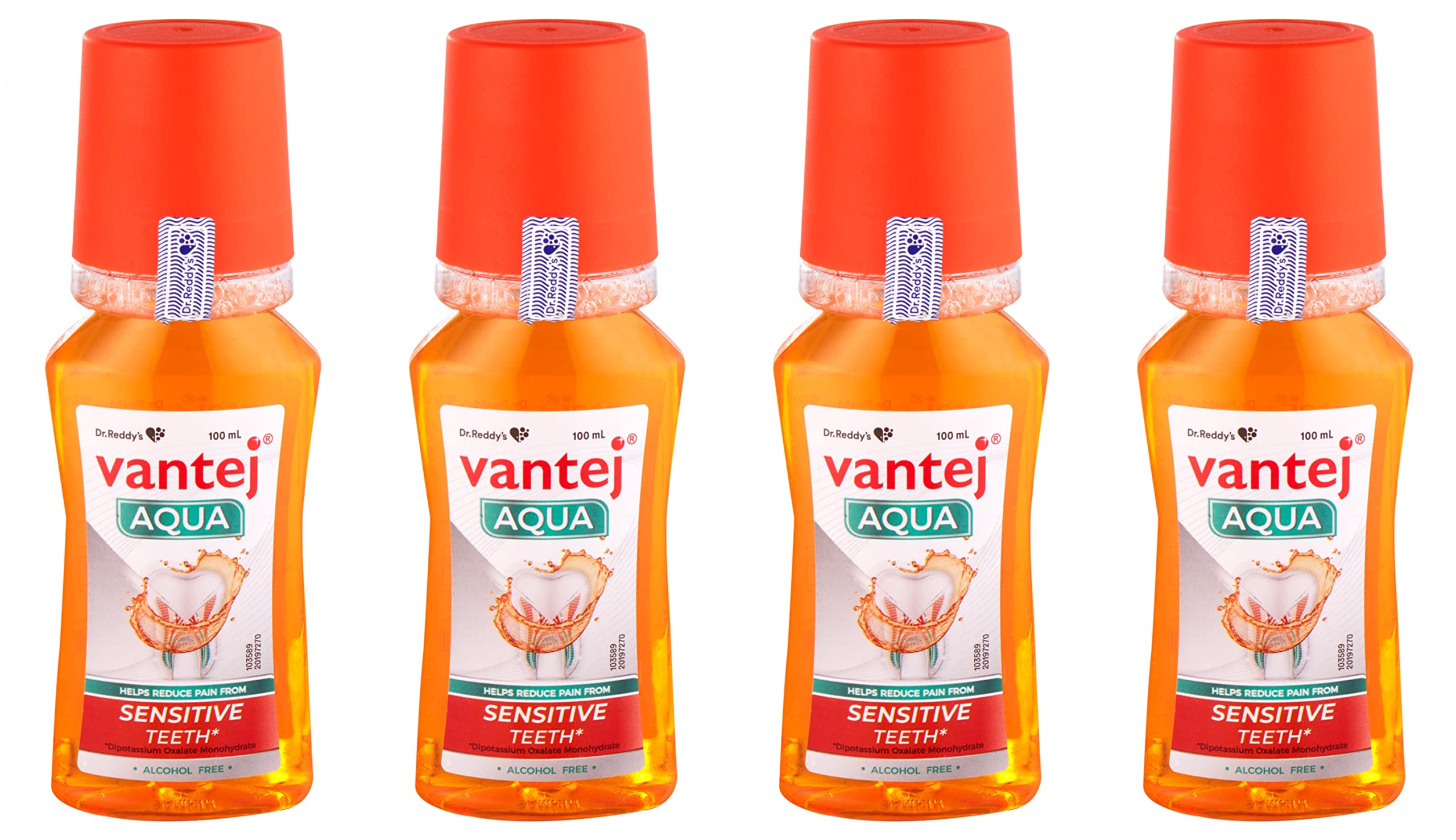 "Dr Reddys Vantej Aqua | Advanced Protection Mouthwash for Sensitive teeth | Rapid sensitivity pain relief in 3 days | Zero Alcohol | with Fresh Mint Flavour | 100 ml x Pack of 4" (B0BZQ8QH5F) Amazon Price History, Amazon Price Tracker